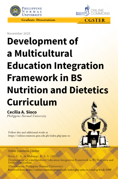 Cover for Development of a Multicultural Education Integration Framework in  BS Nutrition and Dietetics Curriculum