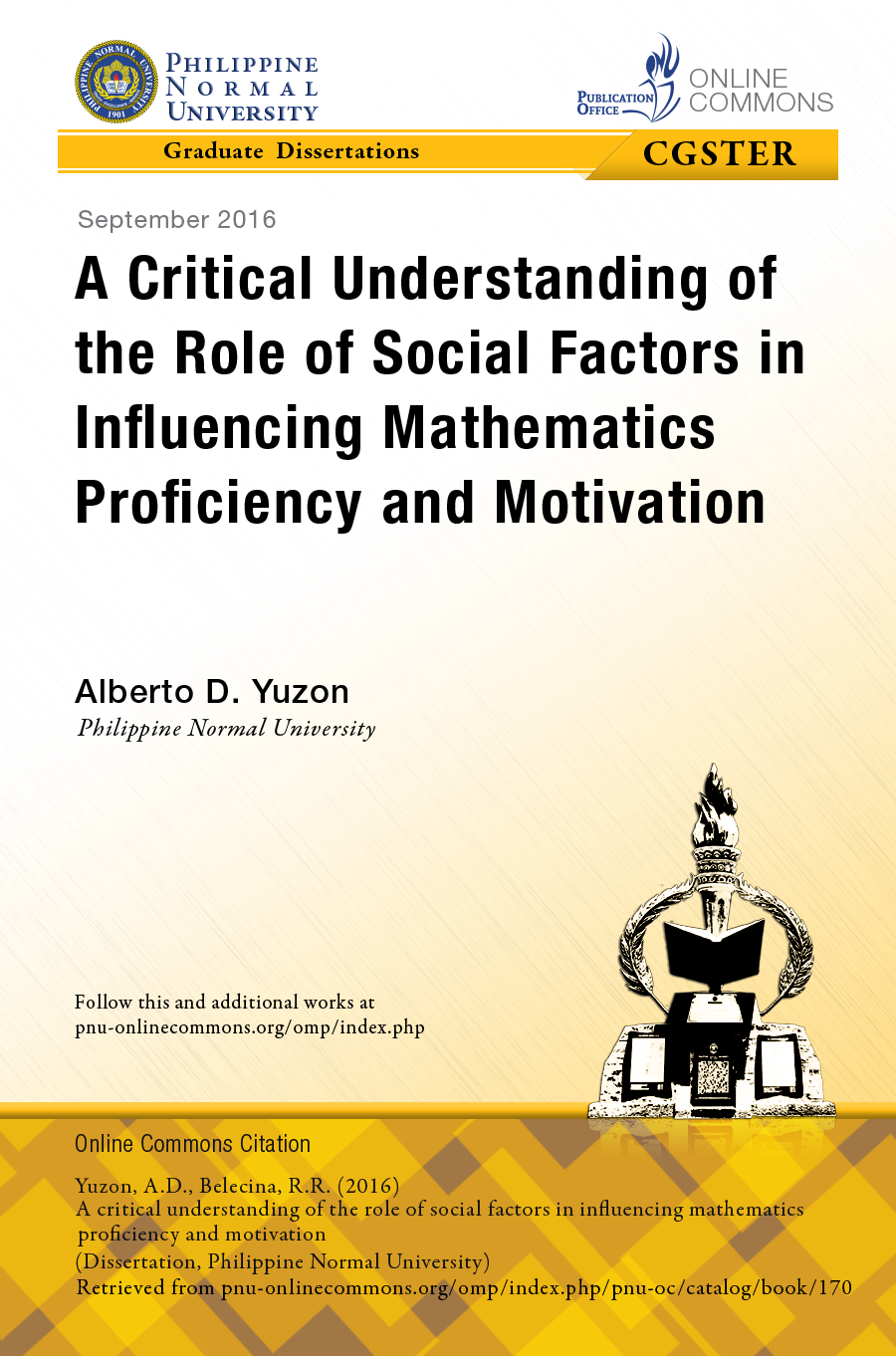 Cover for A Critical Understanding of the Role of Social Factors in Influencing Mathematics Proficiency and Motivation