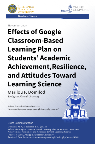 Cover for Effects of Google Classroom-Based Learning Plan on Students’ Academic Achievement, Resilience, and Attitudes Toward Learning Science