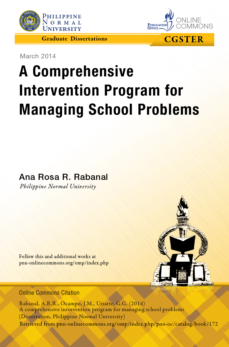 Cover for A Comprehensive Intervention Program for Managing School Problems