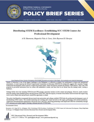 Cover for Distributing STEM Excellence: Establishing SUC STEM Centers for Professional Development