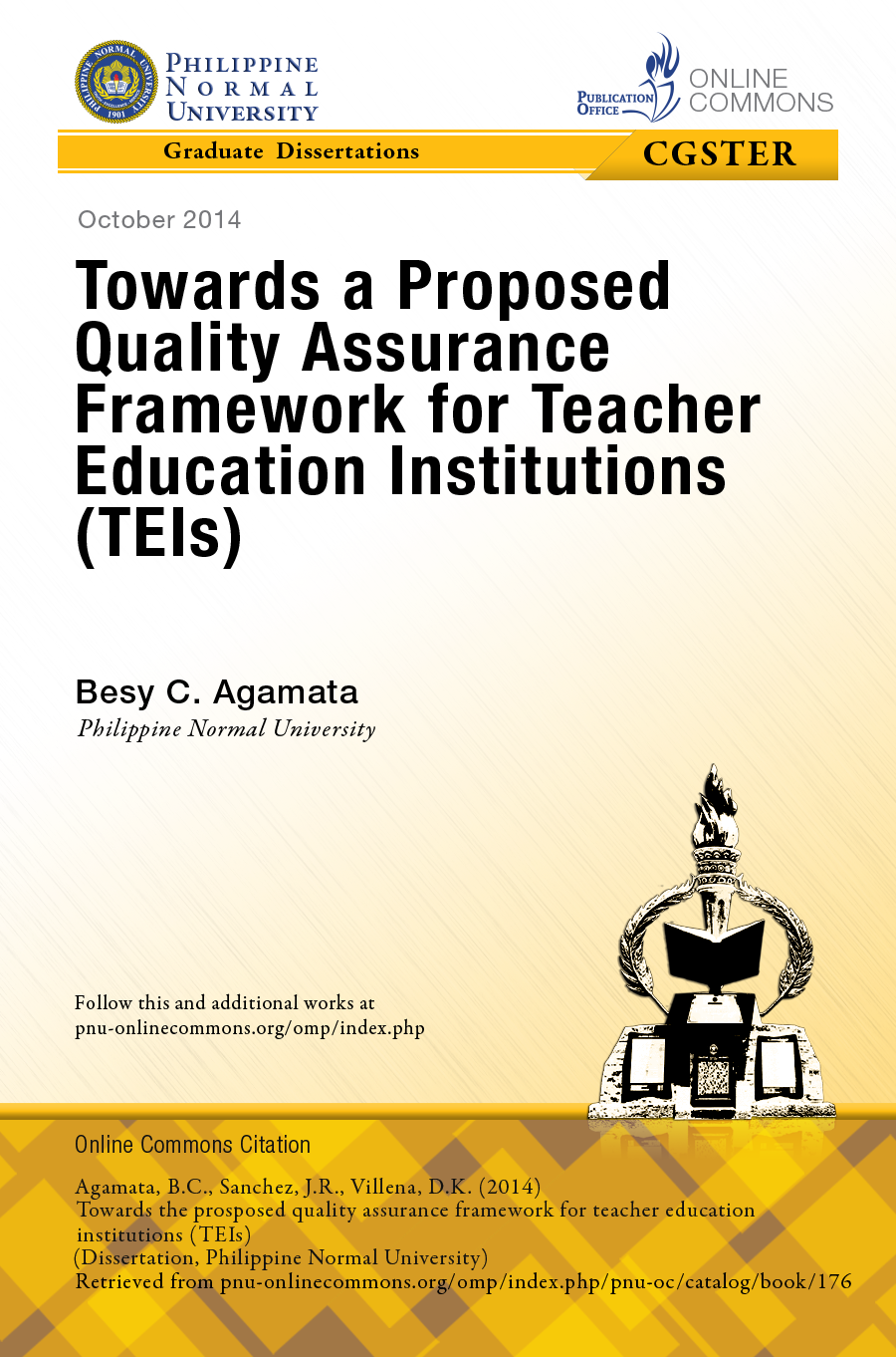 Cover for Towards a Proposed Quality Assurance Framework for Teacher Education Institutions (TEIs)