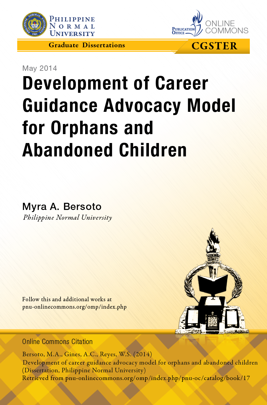 Cover for Development of Career Guidance Advocacy Model for Orphans and Abandoned Children