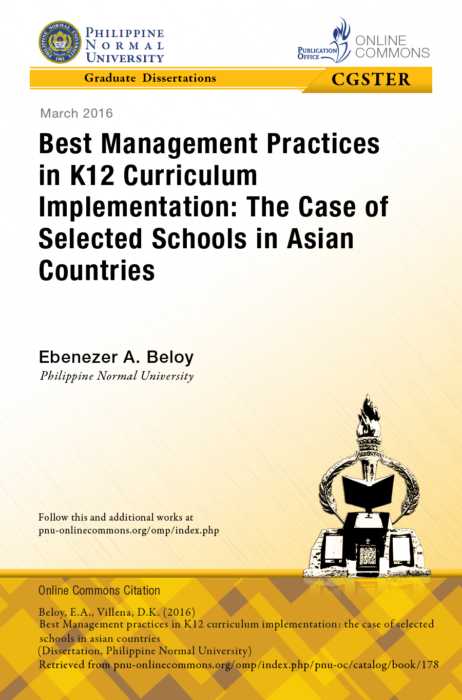 Cover for Best Management Practices in K12 Curriculum Implementation: The Case of Selected Schools in Asian Countries