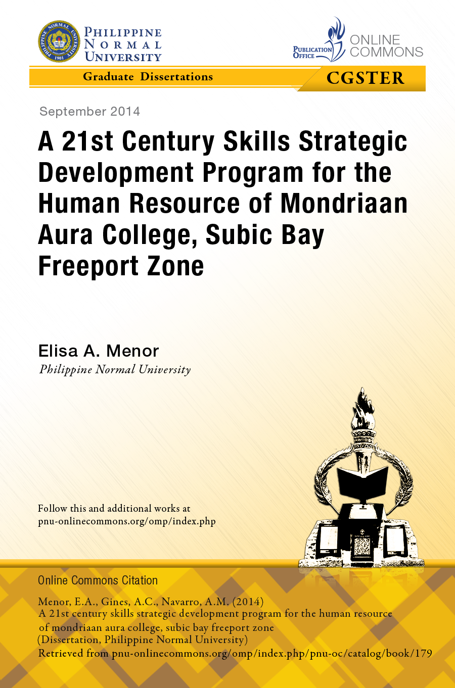 Cover for A 21st Century Skills Strategic Development Program for the Human Resource of Mondriaan Aura College, Subic Bay Freeport Zone
