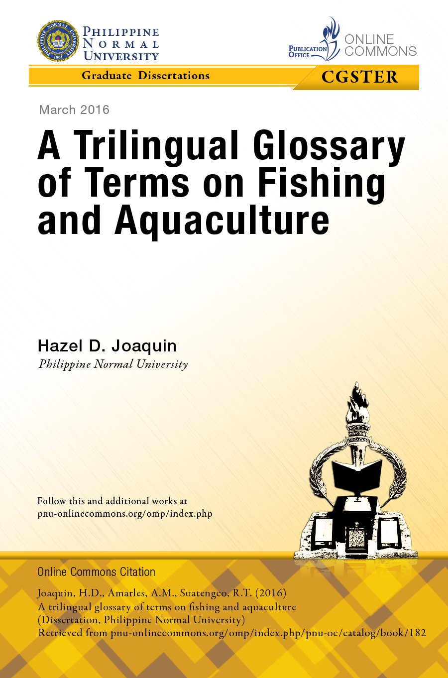 Cover for A Trilingual Glossary of Terms on Fishing and Aquaculture
