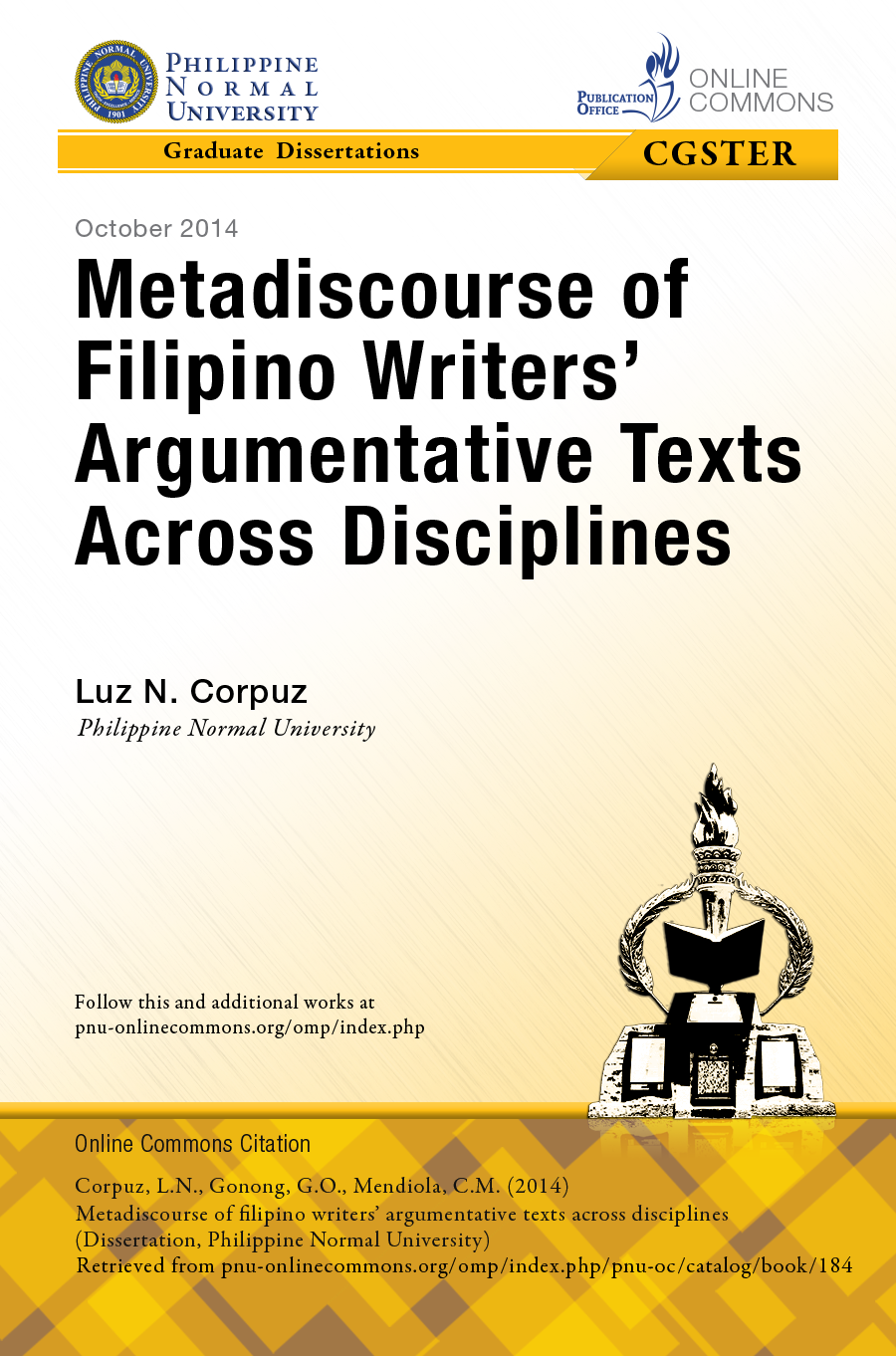Cover for Metadiscourse of Filipino Writers' Argumentative Texts Across Disciplines