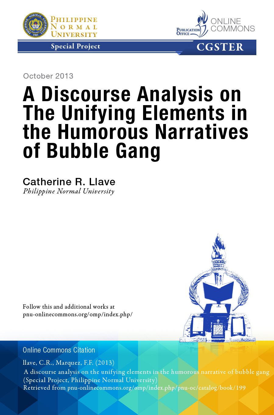 Cover for A Discourse Analysis on the Unifying Elements in the Humorous Narratives of Bubble Gang