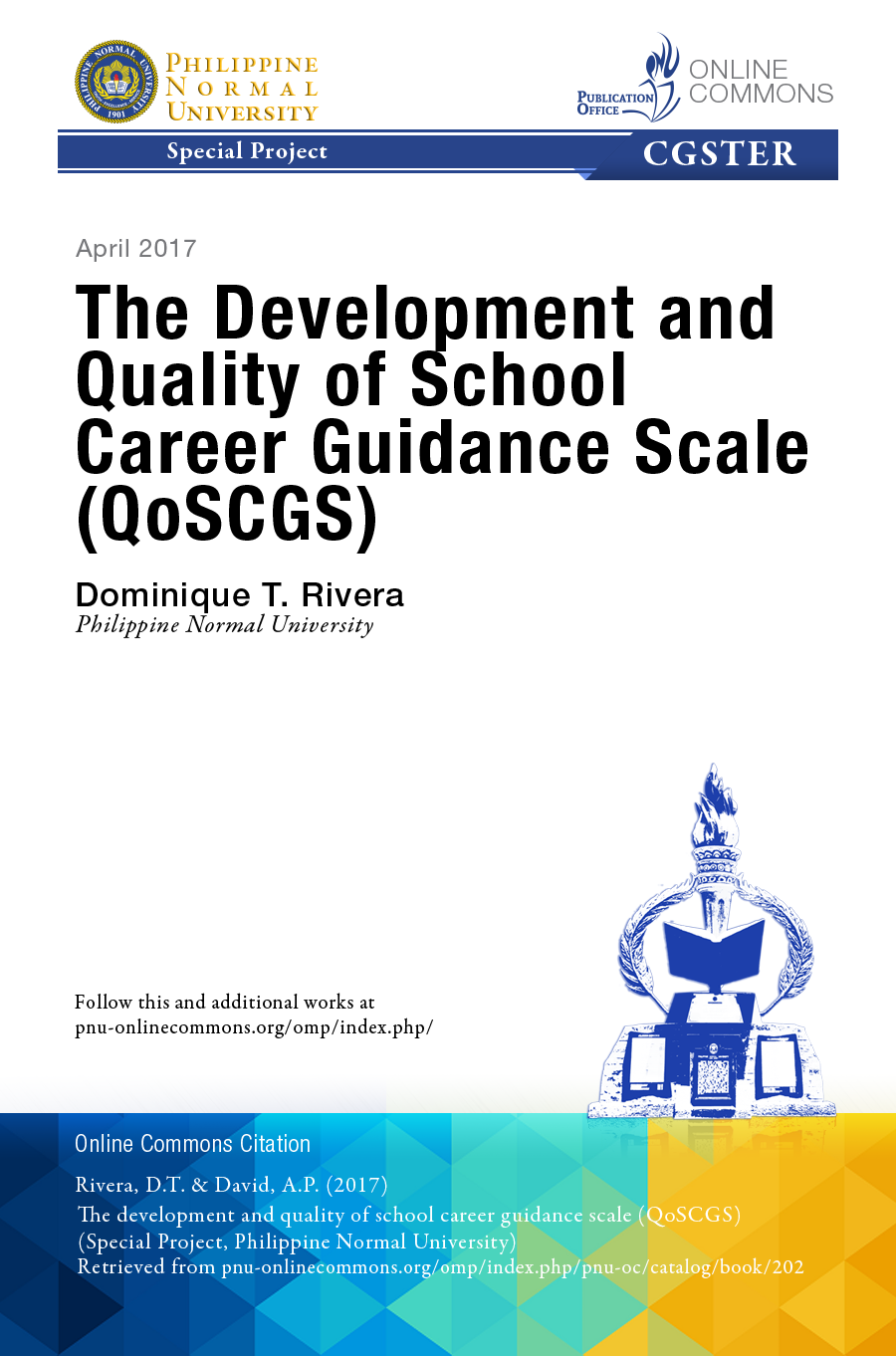 Cover for The Development and Quality of School Career Guidance Scale (QoSCGS)