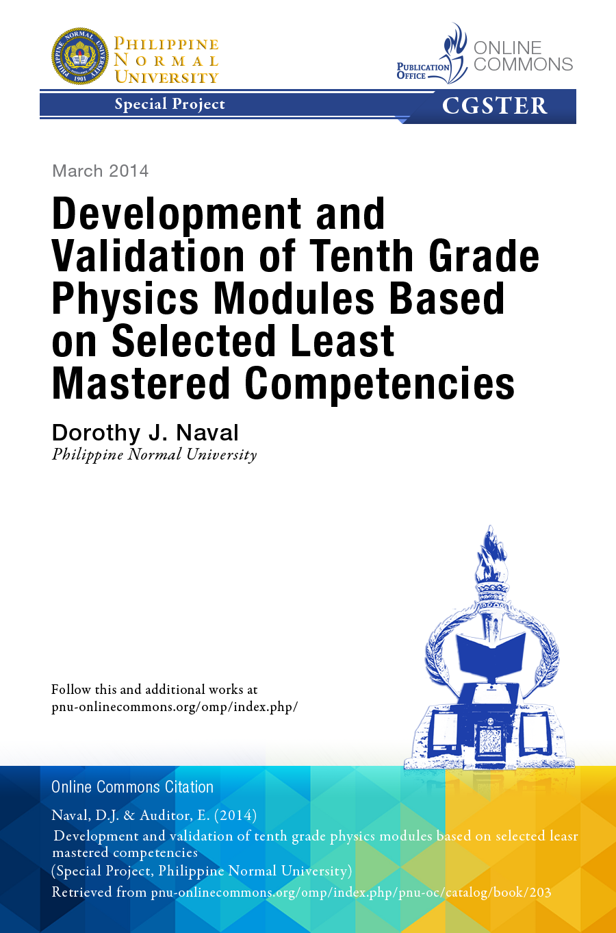Cover for Development and Validation of Tenth Grade Physics Modules Based on Selected Least Mastered Competencies