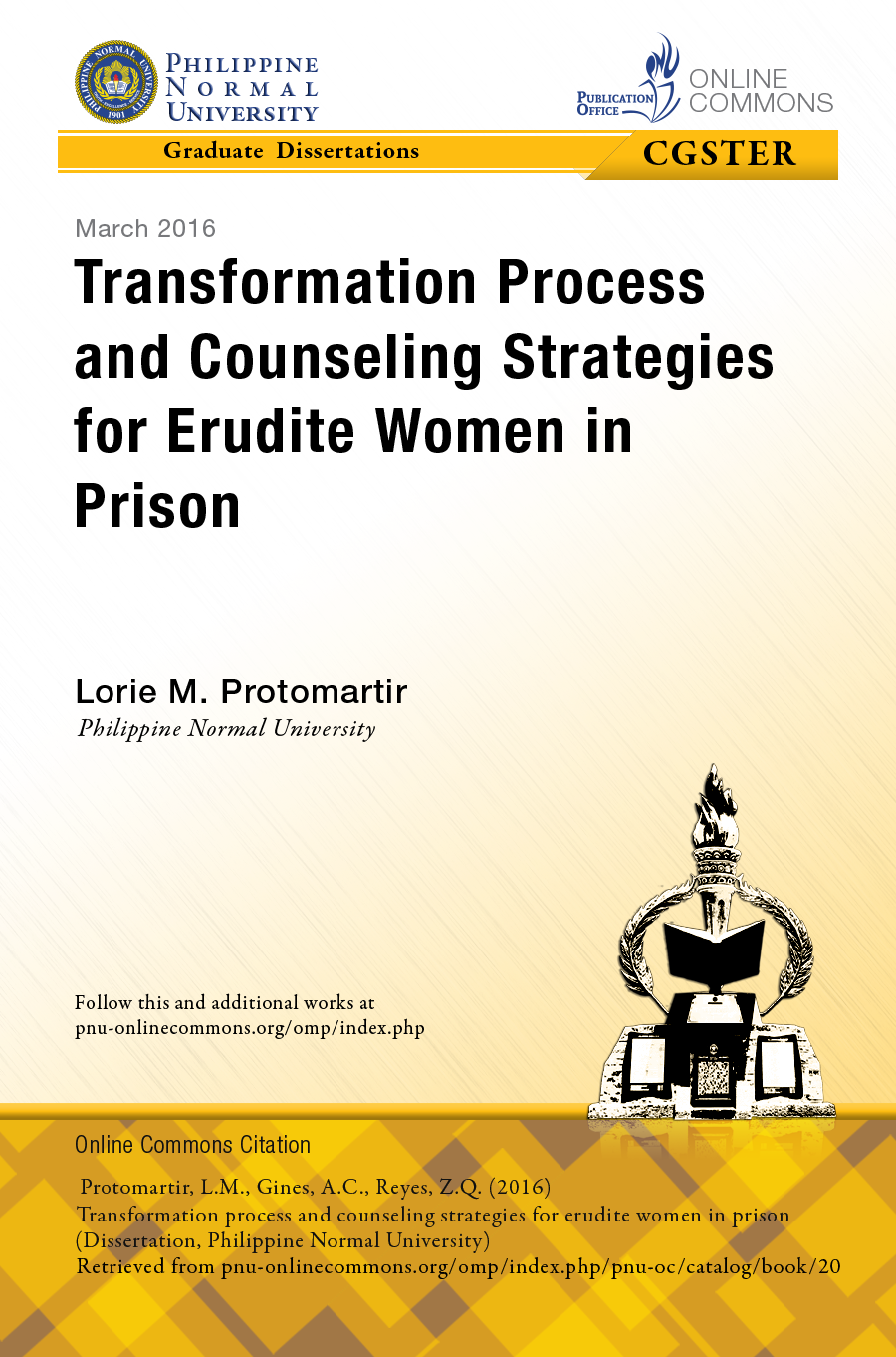Cover for Transformation Process and Counseling Strategies for Erudite Women in Prison