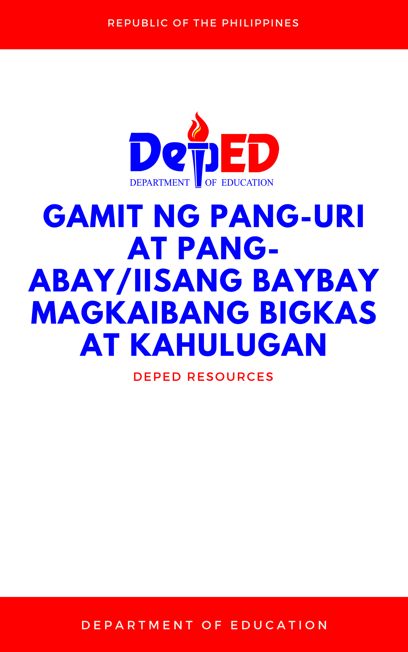 Cover for Gamit ng pang-uri at pang-abay/iisang baybay magkaibang bigkas at kahulugan