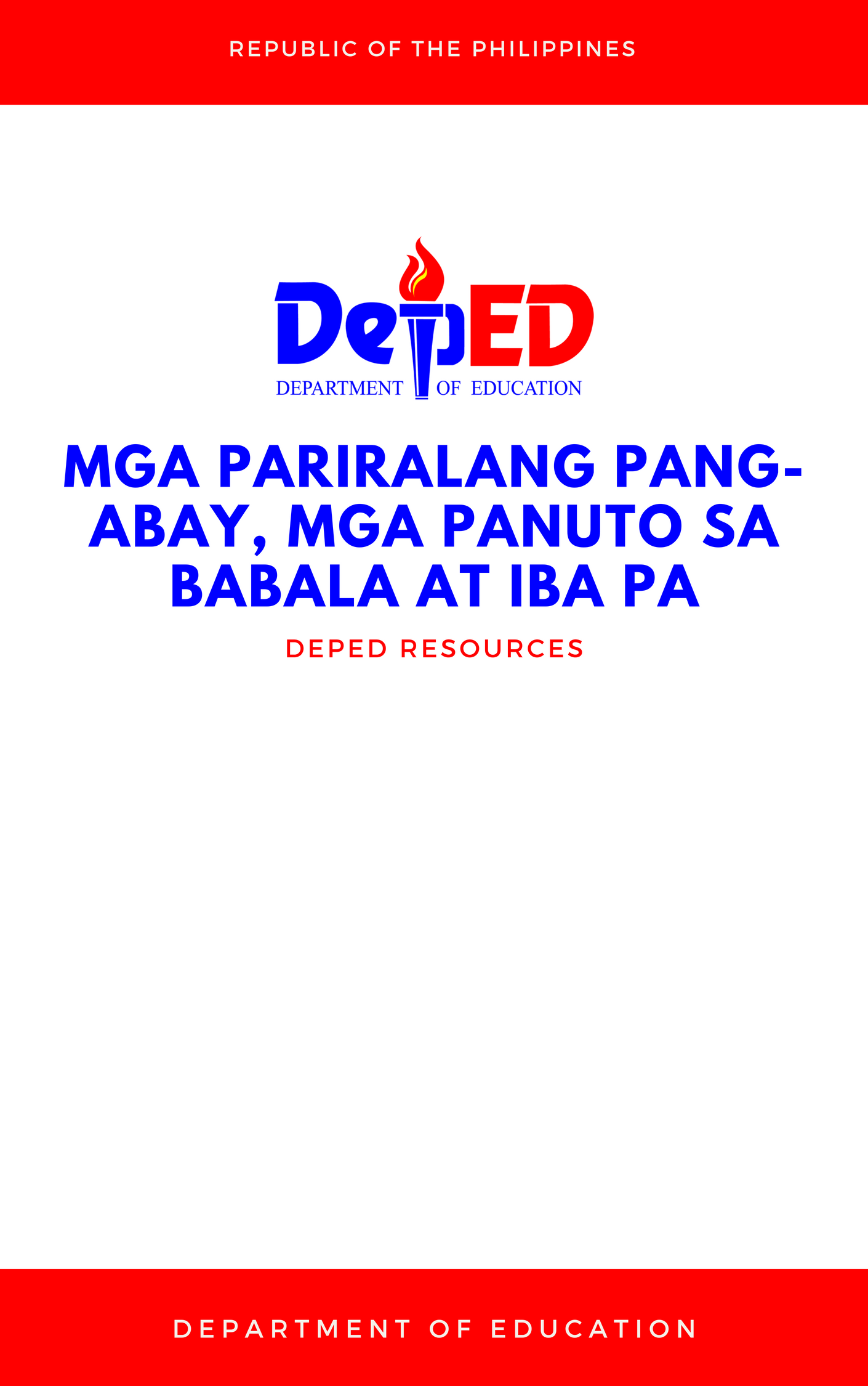 Cover for Mga Pariralang Pang-abay, mga Panuto sa babala at iba pa