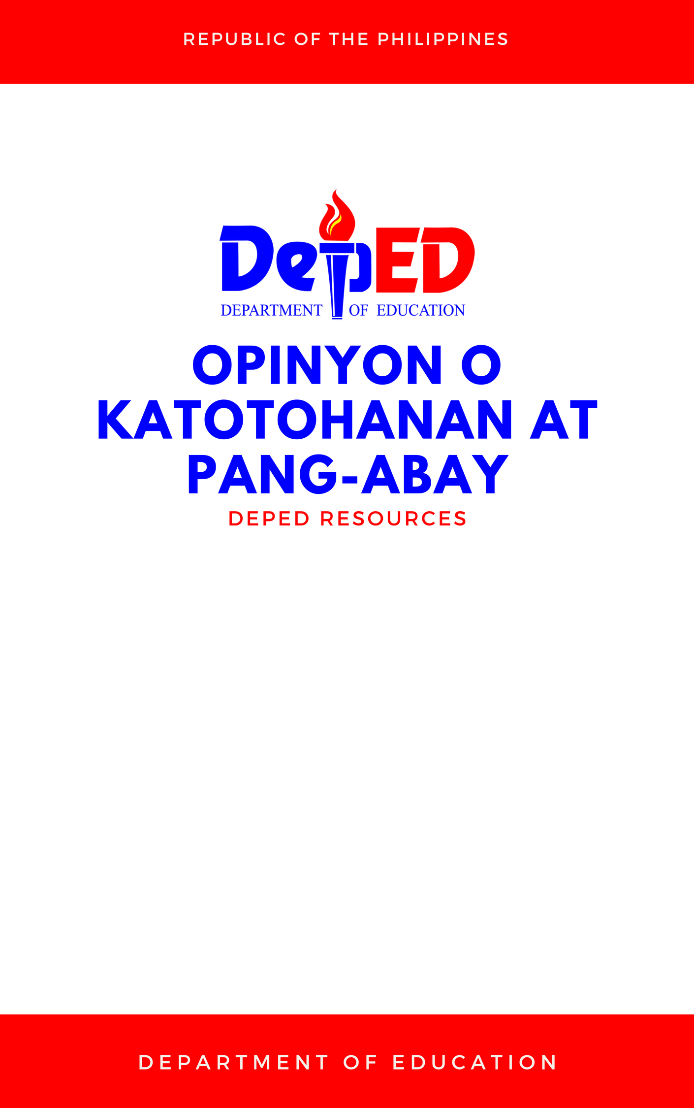 Cover for Opinyon o Katotohanan at Pang-abay