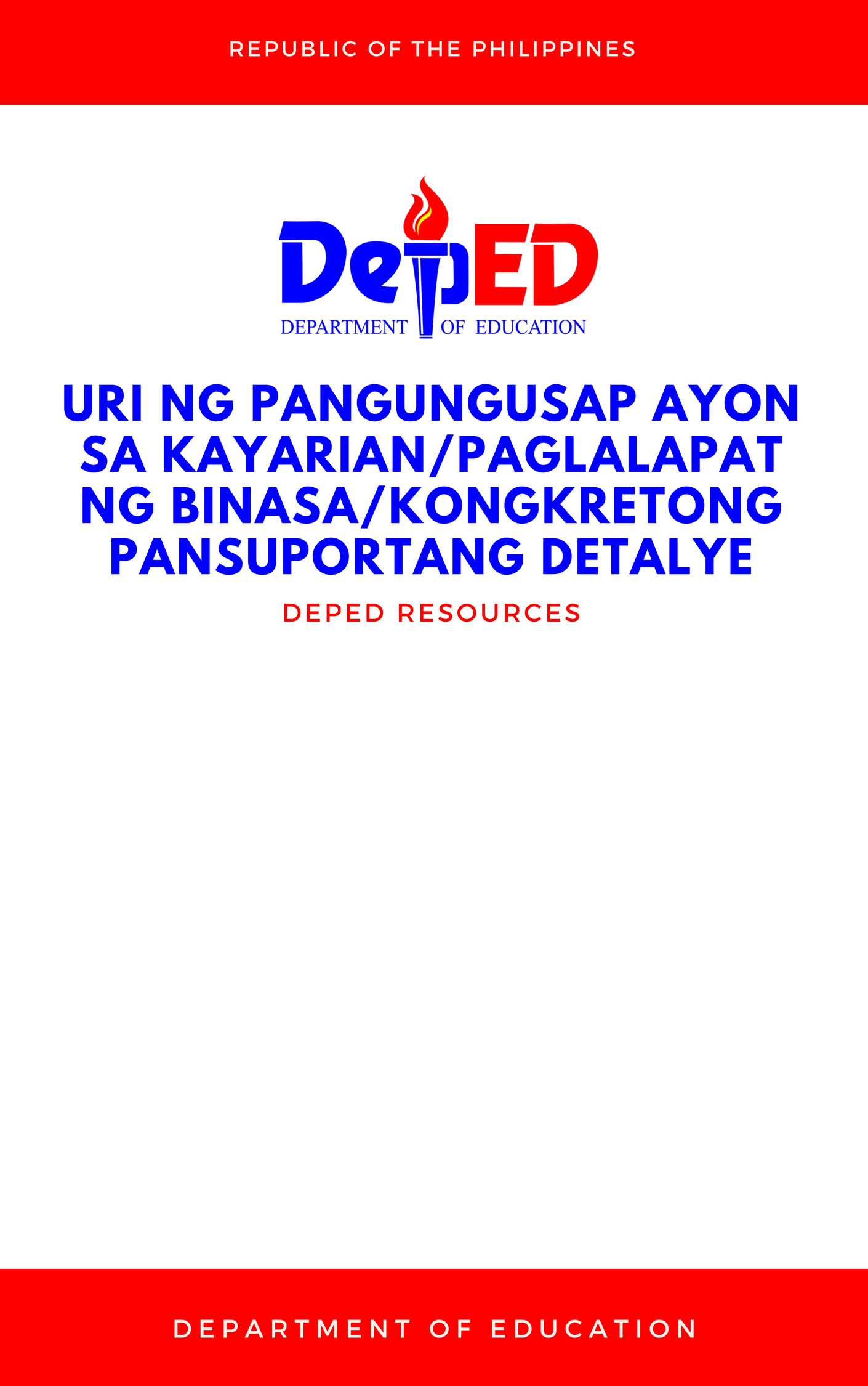 Cover for Uri ng Pangungusap Ayon sa Kayarian/Paglalapat ng Binasa/Kongkretong Pansuportang Detalye