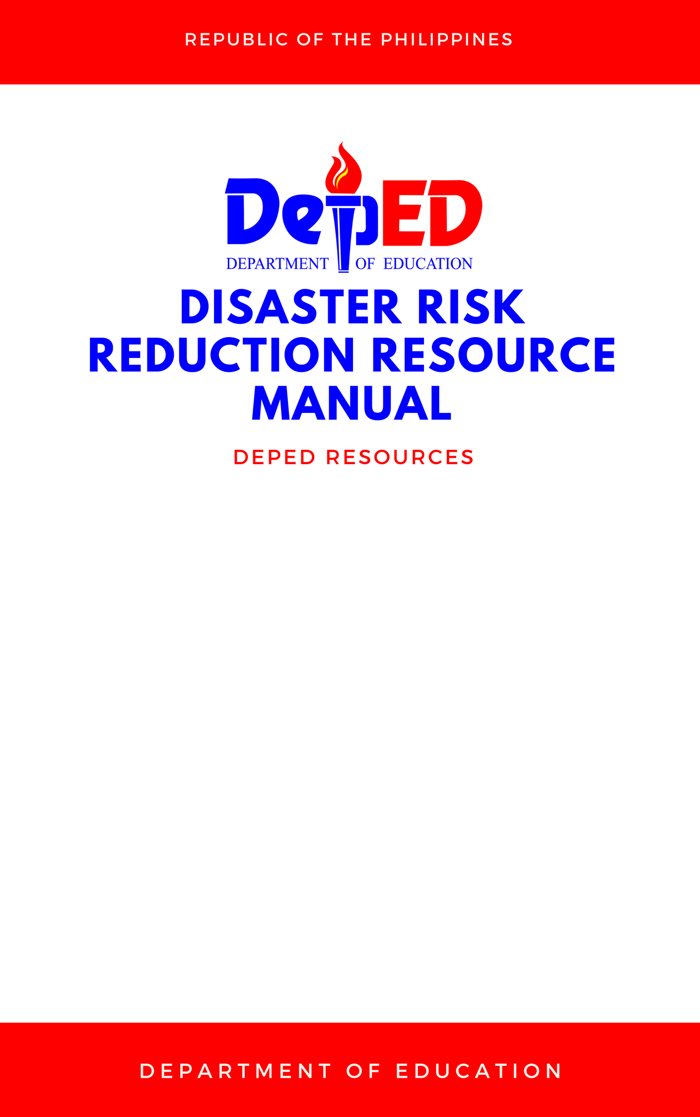 Cover for Disaster Risk Reduction Resource Manual