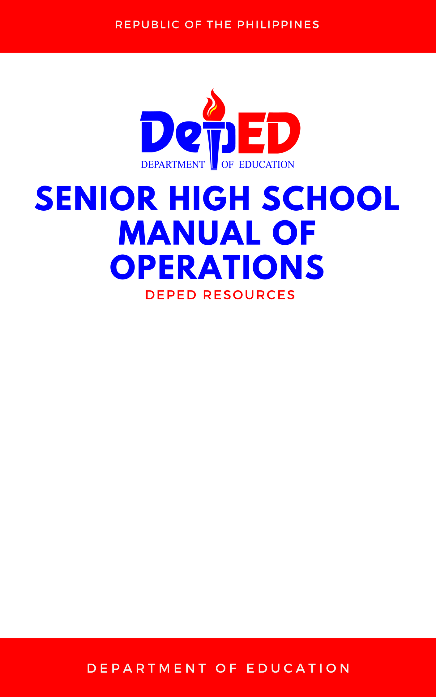 Cover for Senior High School Manual of Operations
