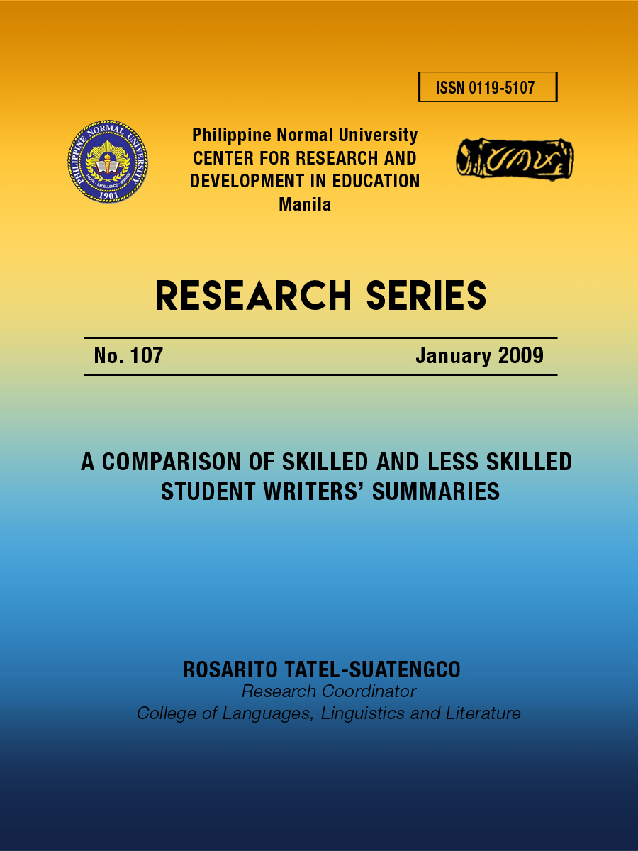Cover for A Comparison of Skilled and Less Skilled Student Writers' Summaries