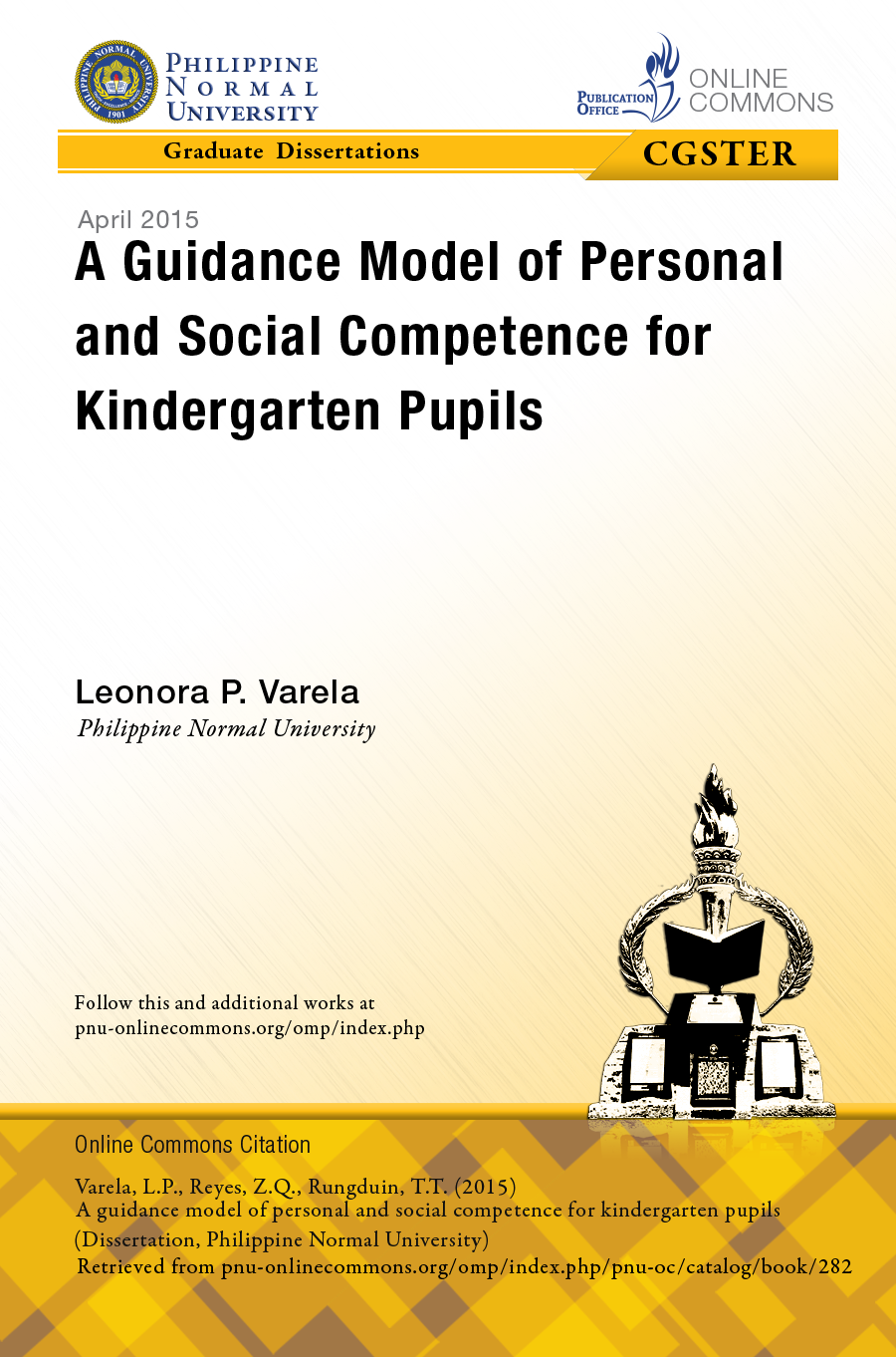 Cover for A Guidance Model on Personal and Social Competence for Kindergarten Pupils