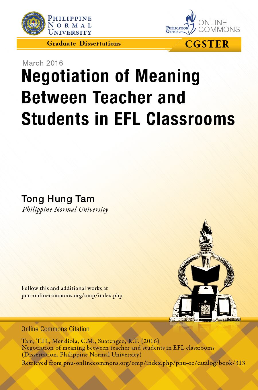 Cover for Negotiation of Meaning between Teacher and Students in EFL Classrooms