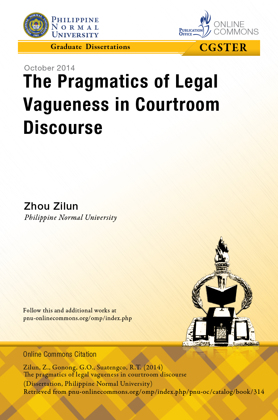 Cover for The Pragmatics of Legal Vagueness in Courtroom Discourse