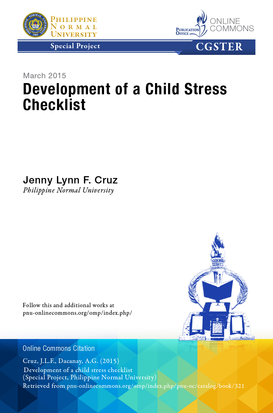 Cover for Development of a Child Stress Checklist