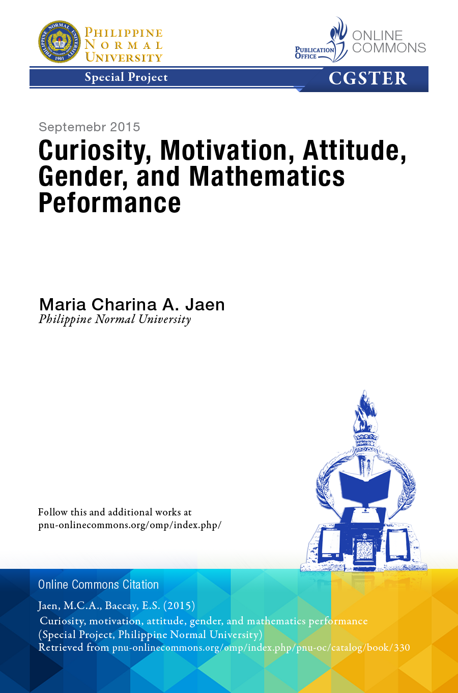 Cover for Curiosity, Motivation, Attitude, Gender, and Mathematics Performance