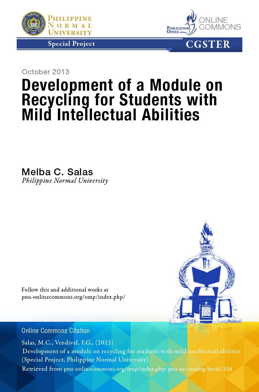 Cover for Development of a Module on Recycling for Students with Mild Intellectual Disabilities