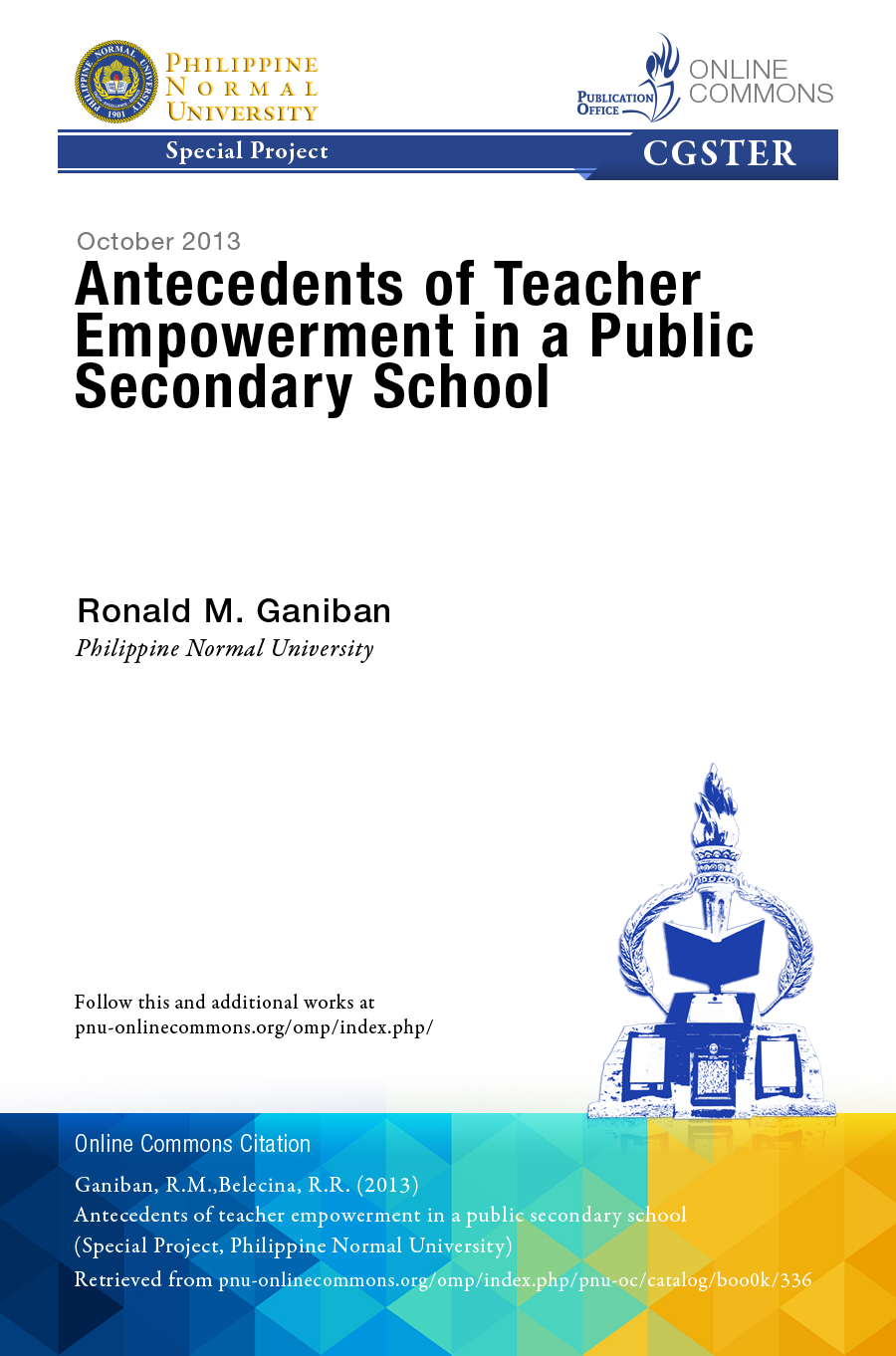 Cover for Antecedents of Teacher Empowerment in a Public Secondary School