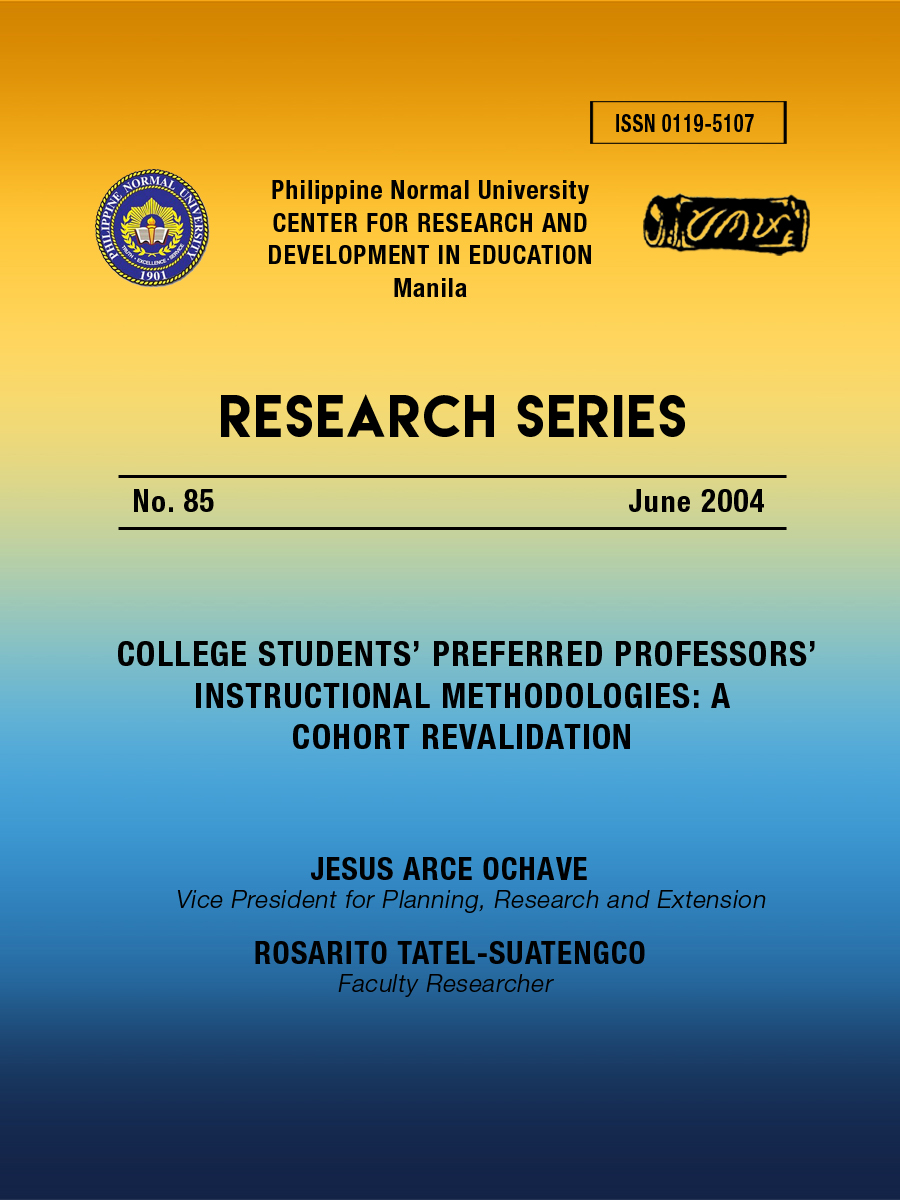 Cover for College Students' Preferred Professors' Instructional Methodologies: A Cohort Revalidation