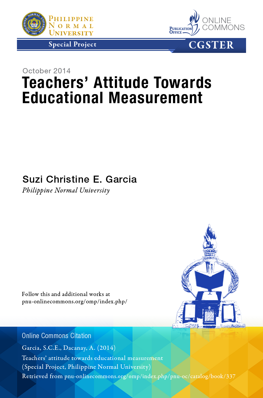Cover for Teacher's Attitude towards Educational Measurement