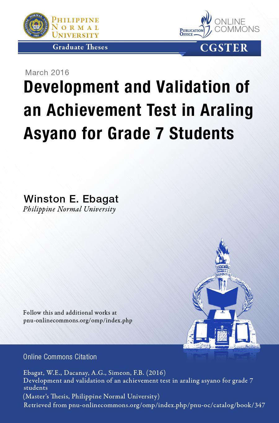 Cover for Development and Validation of an Achievement Test in Araling Asyano for Grade 7 Students