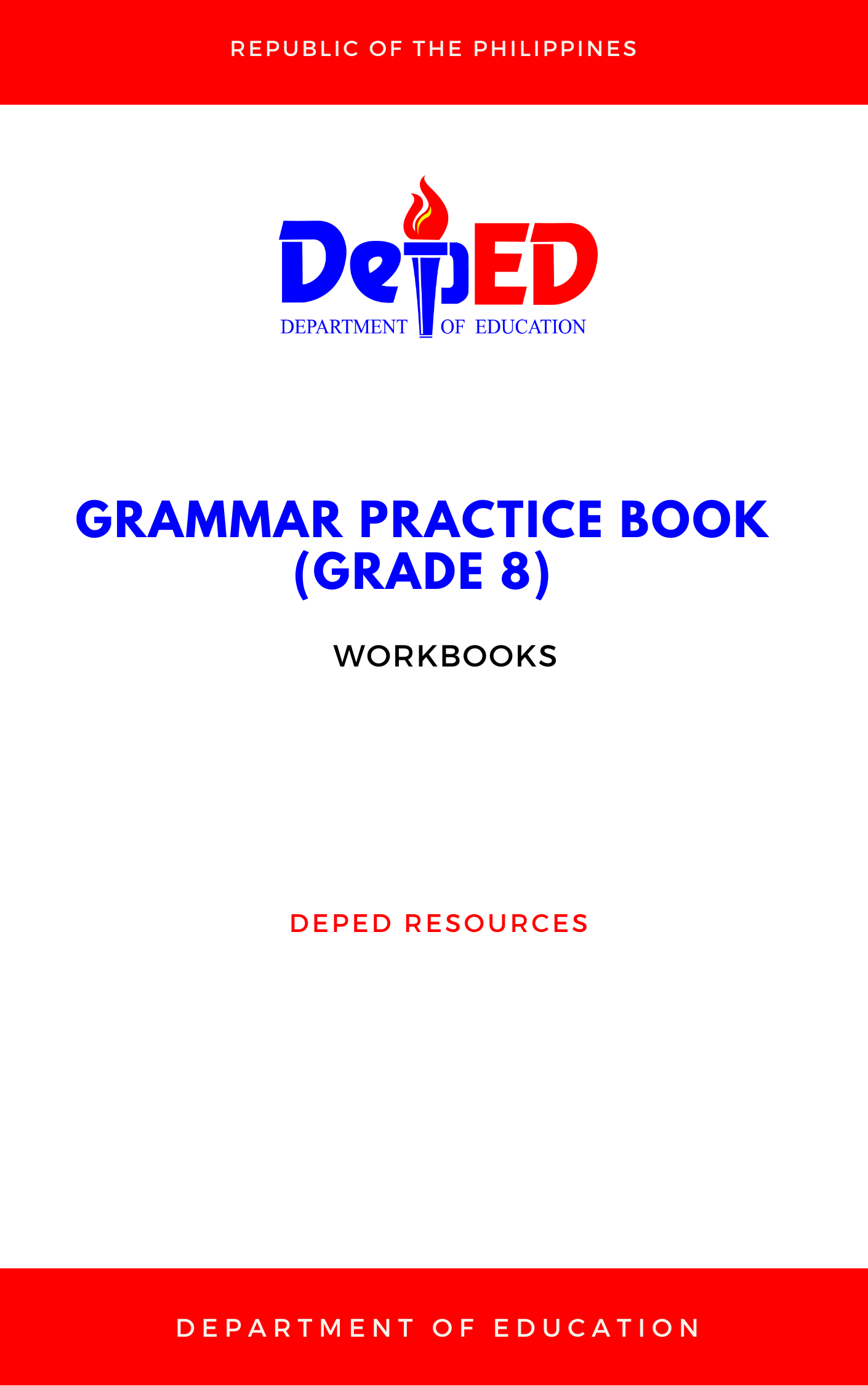 Cover for Grammar Practice Book for Grade 8