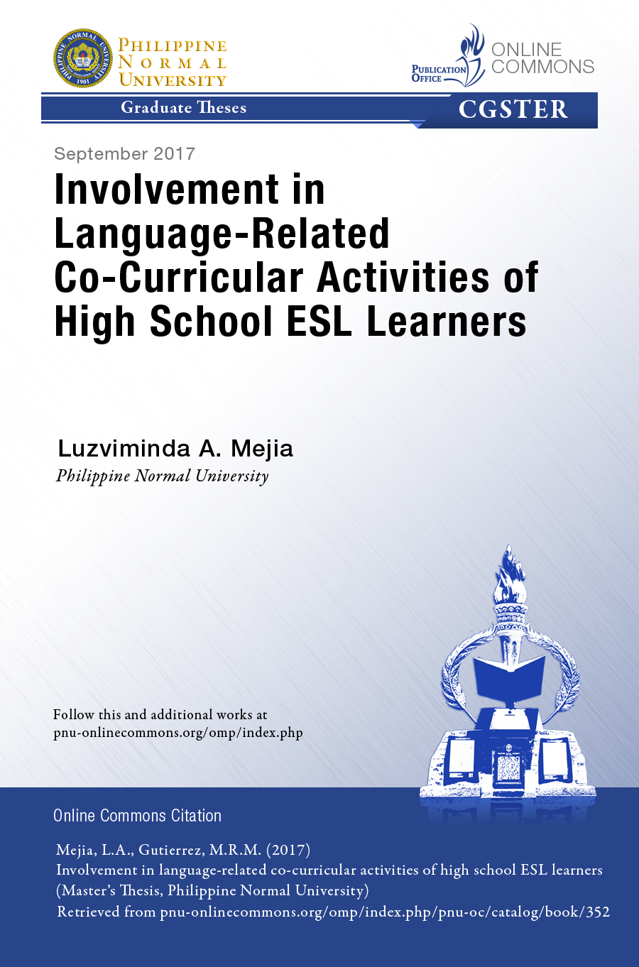 Cover for Involvement in Language-Related Co-Curricular Activities of HS ESL Learners
