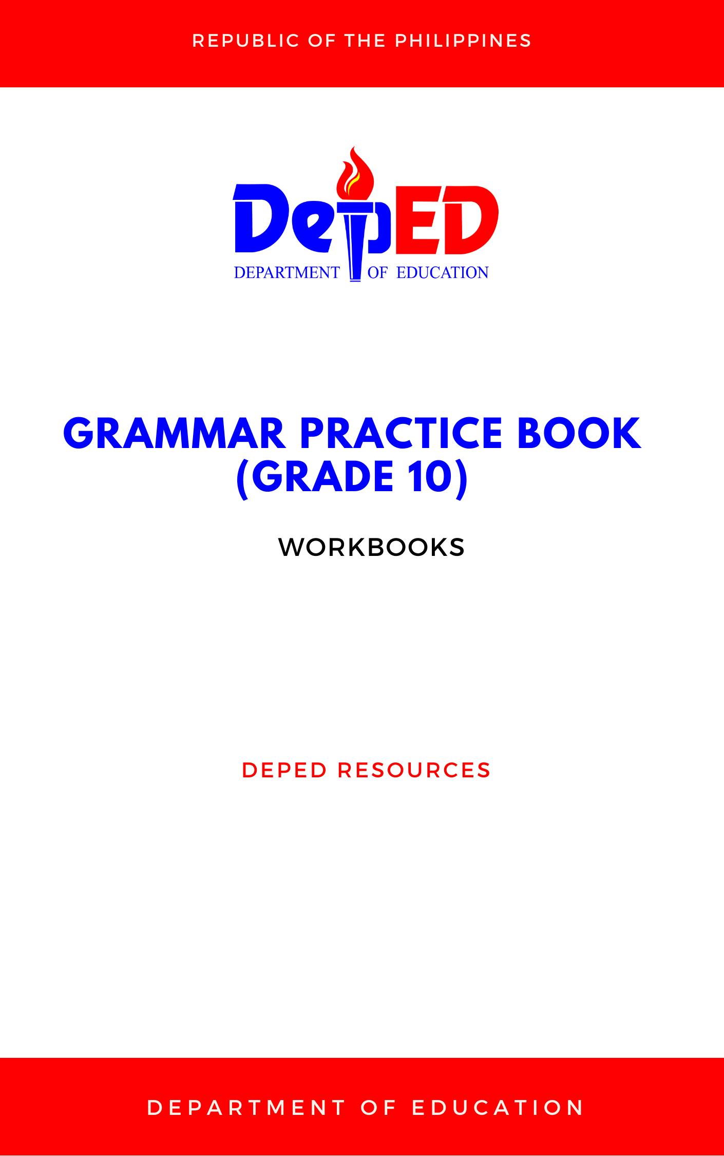 Cover for Grammar Practice Book for Grade 10