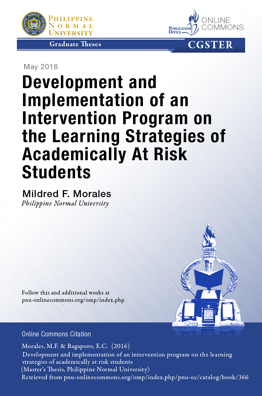 Cover for Development and Implementation of an Intervention Program on the Learning Strategies of Academically at Risk Students