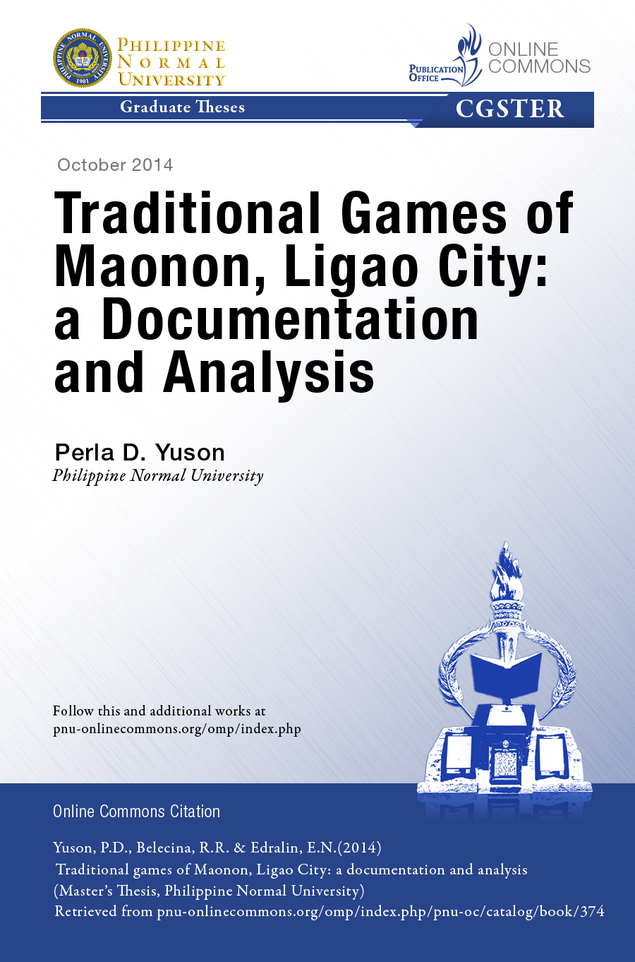 Cover for Traditional Games of Maonon. Ligao City: A Documentation and Analysis