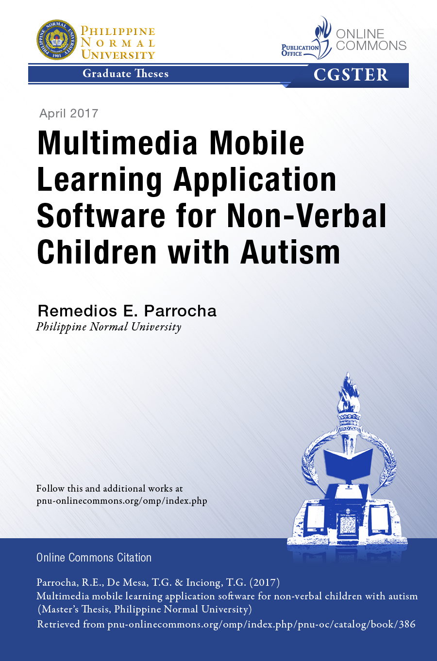 Cover for Multimedia Mobile Learning Application Software for Non-Verbal Children with Autism