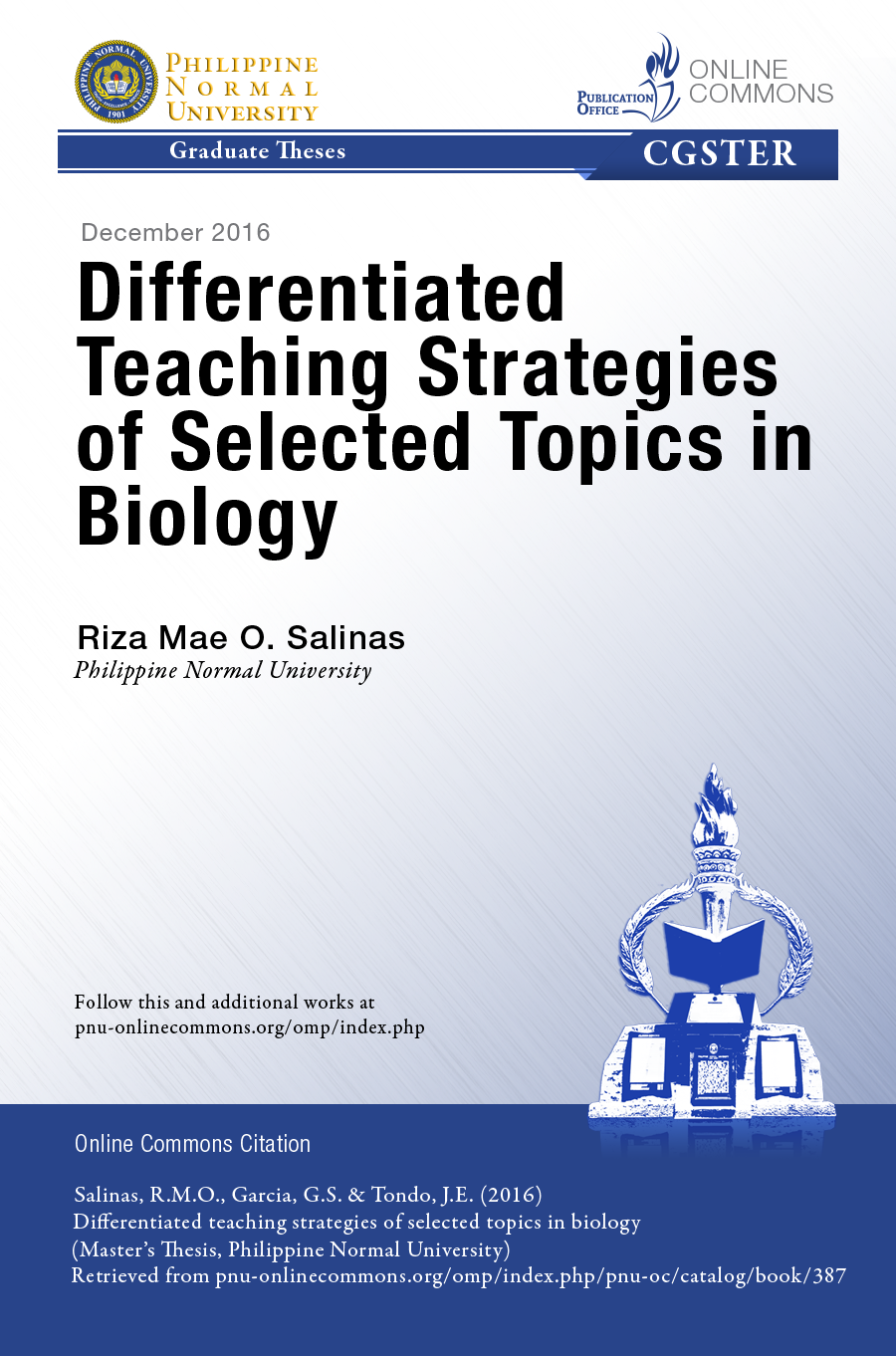 Cover for Differentiated Teaching Strategies of Selected Topics in Biology