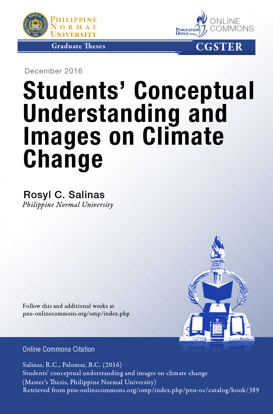 Cover for Students' Conceptual Understanding and Images on Climate Change