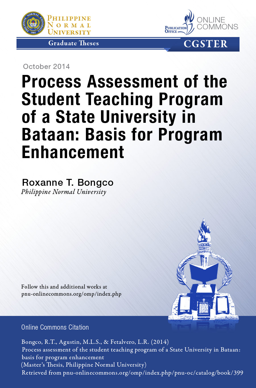Cover for Process Assessment of the Student Teaching Program of a State University in Bataan: Basis for Program Enhancement