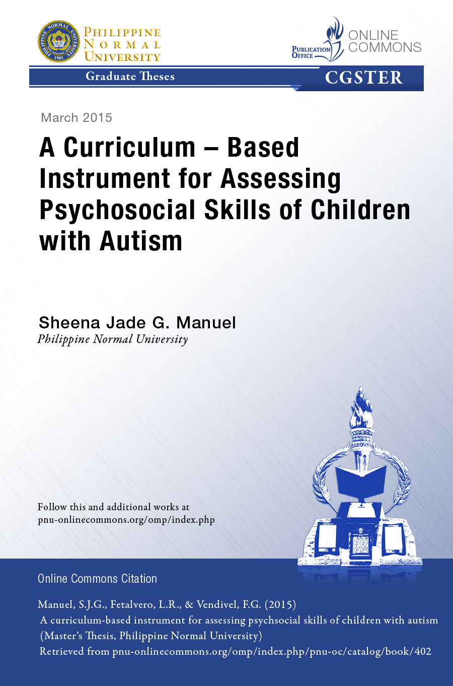 Cover for A Curriculum-Based Instrument For Assessing Psychosocial Skills Of Children With Autism
