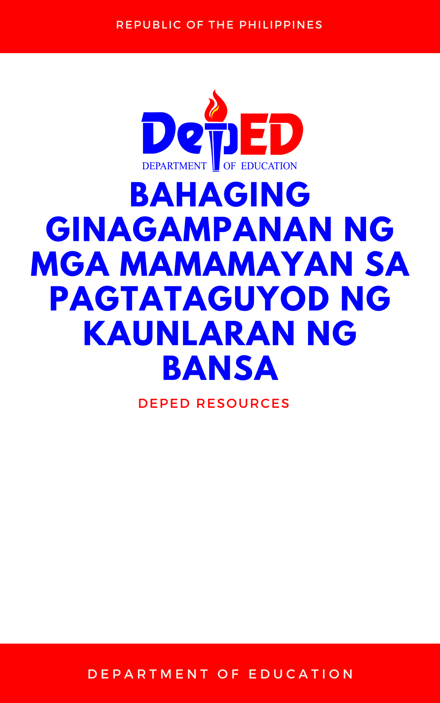 Cover for Bahaging ginagampanan ng mga mamamayan sa pagtataguyod ng kaunlaran ng bansa