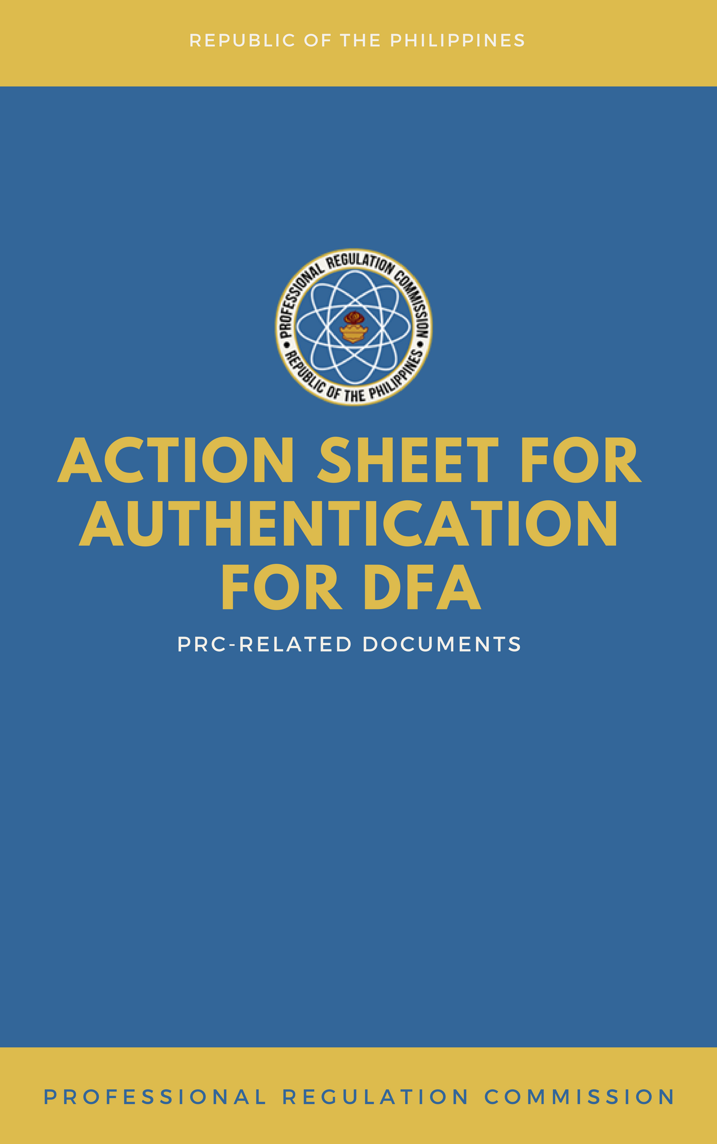 Cover for Action Sheet for Authentication for DFA