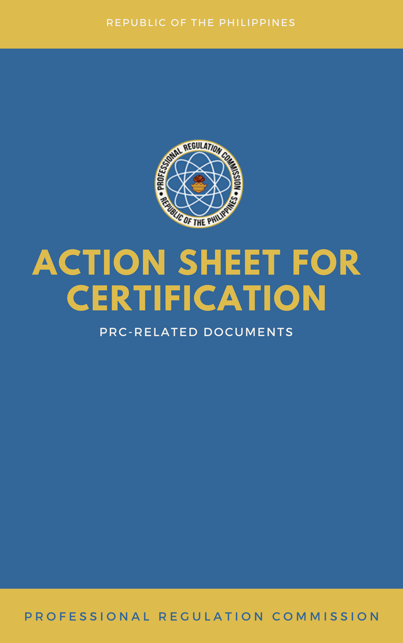 Cover for Action Sheet for Certification