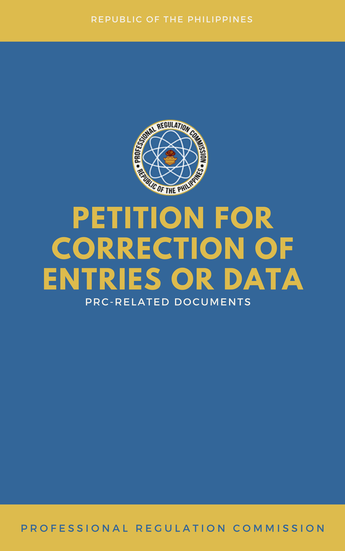 Cover for Petition for Correction of Entries or Data