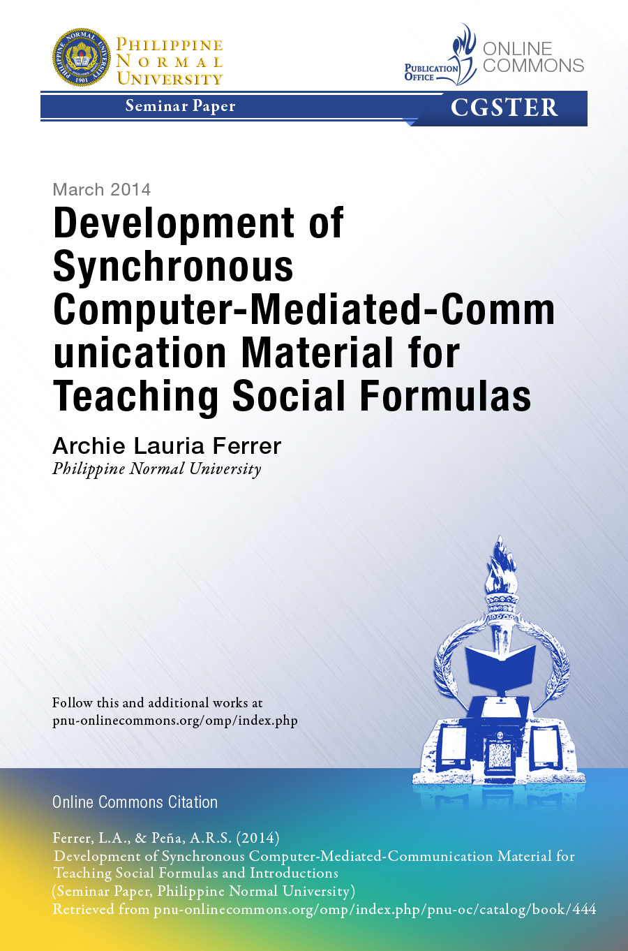 Cover for Development of Synchronous Computer-Mediated-Communication Material for Teaching Social Formulas and Introductions