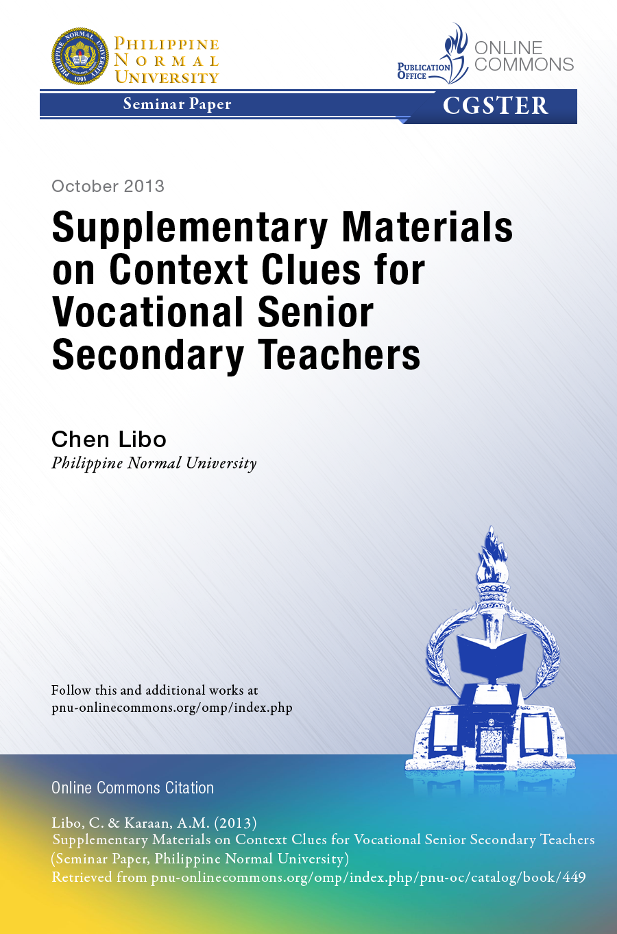Cover for Supplementary Materials on Context Clues for Vocational Senior Secondary Teachers