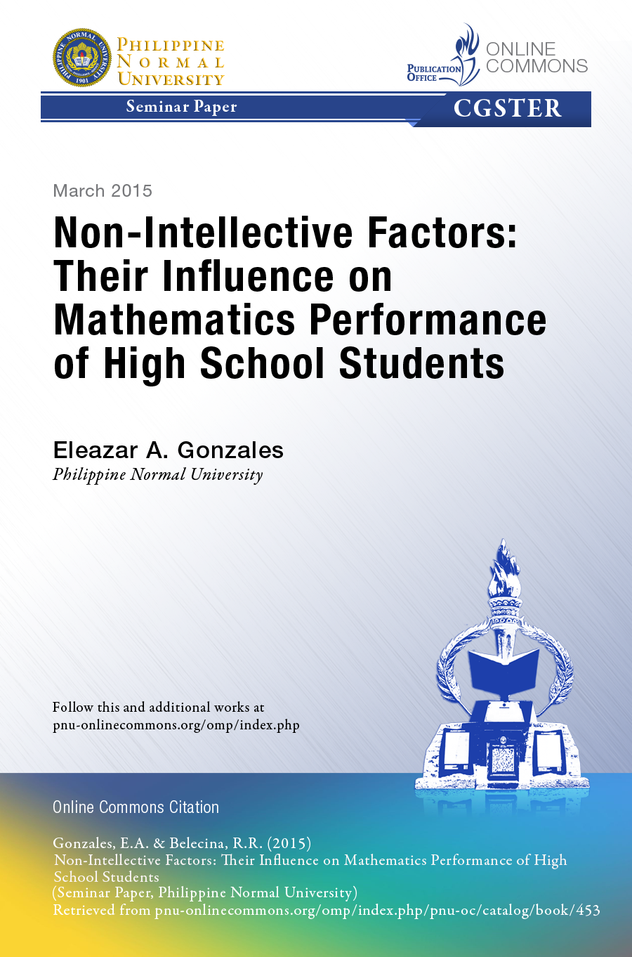 Cover for Non-Intellective Factors: Their Influence on Mathematics Performance of High School Students