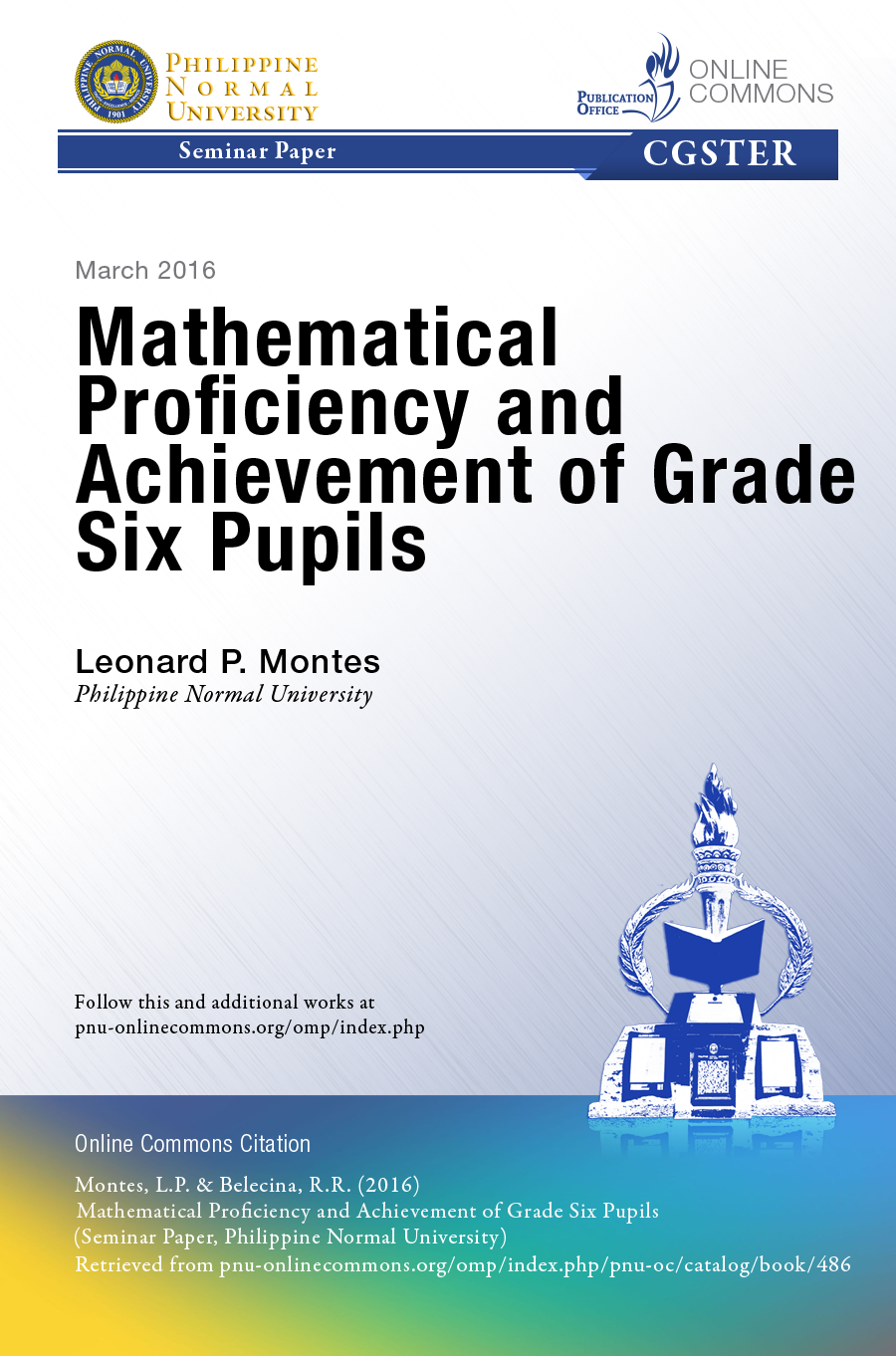 Cover for Mathematical Proficiency and Achievement of Grade Six Pupils